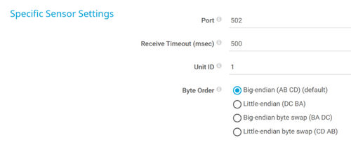 Specific Sensor Settings